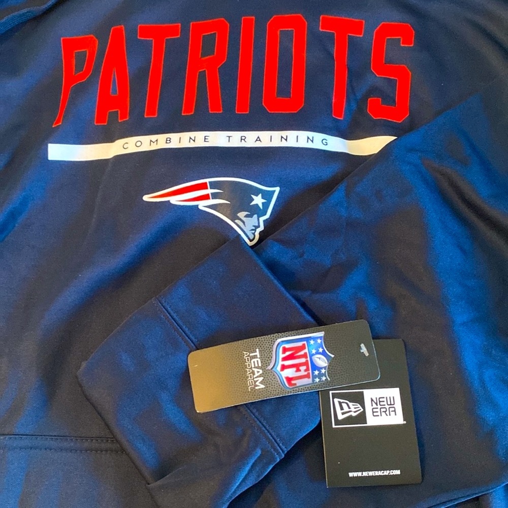 NWT [New Era] New England Patriots Navy Fleece NFL Pullover Hoodie Mens L or XXL - Picture 8 of 12